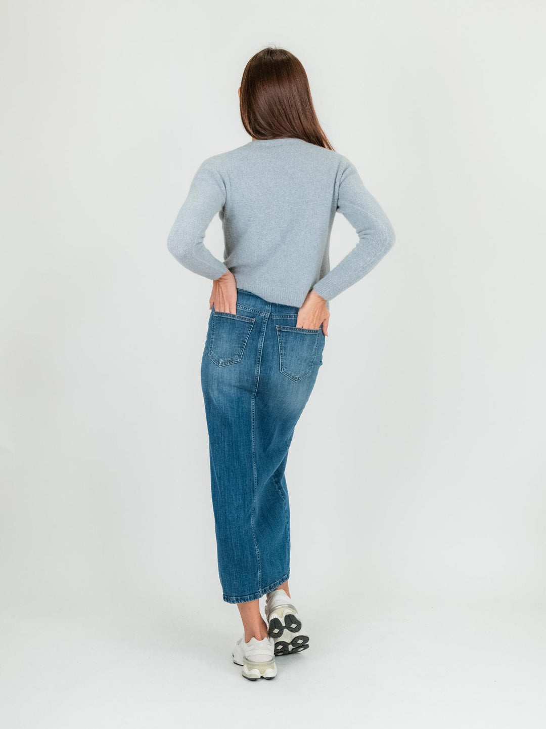GONNA LUNGA IN DENIM MEDIO
