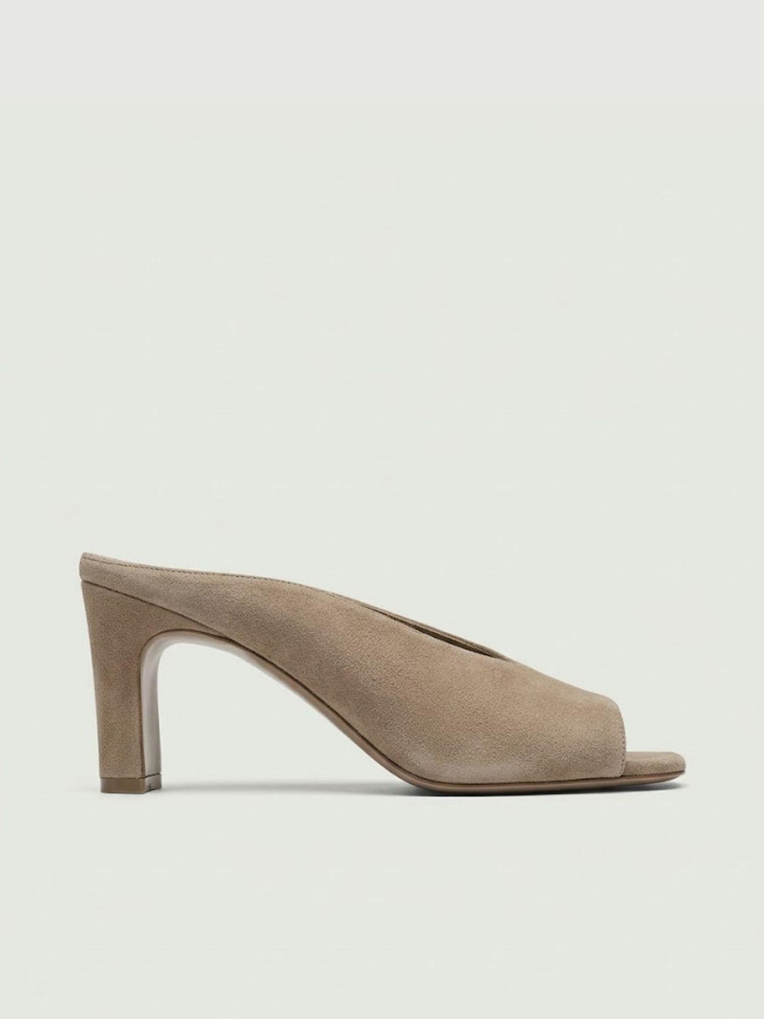 Sandalo mule in pelle scamosciata tortora 2754 CAMEL ANDREA MORANDO 