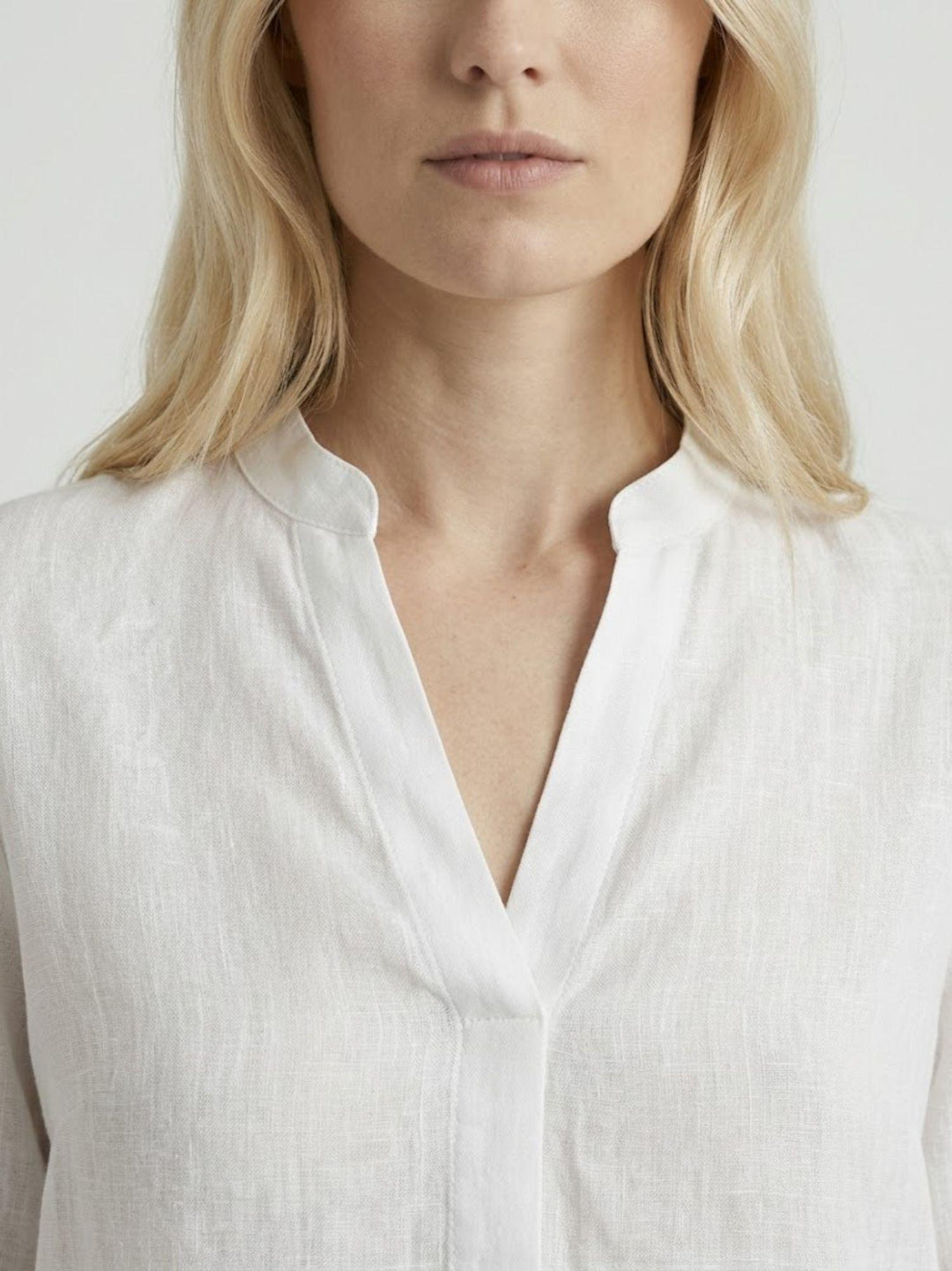 Camicia coreana in lino bianca 6CM0302 BIANCA ANDREA MORANDO 