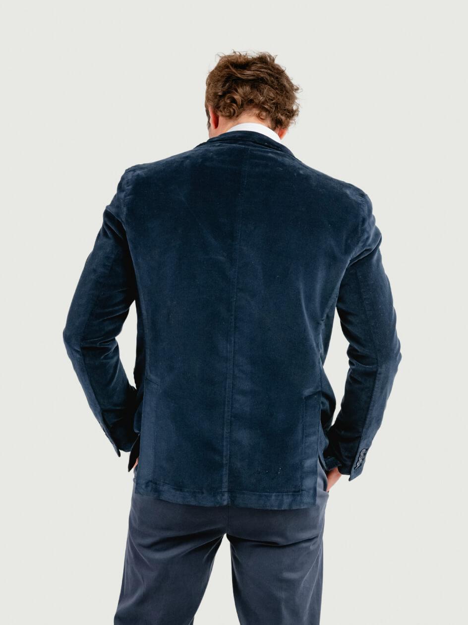 BLAZER IN VELLUTO BLU NAVY GD00385504 BLU NAVY ANDREA MORANDO 