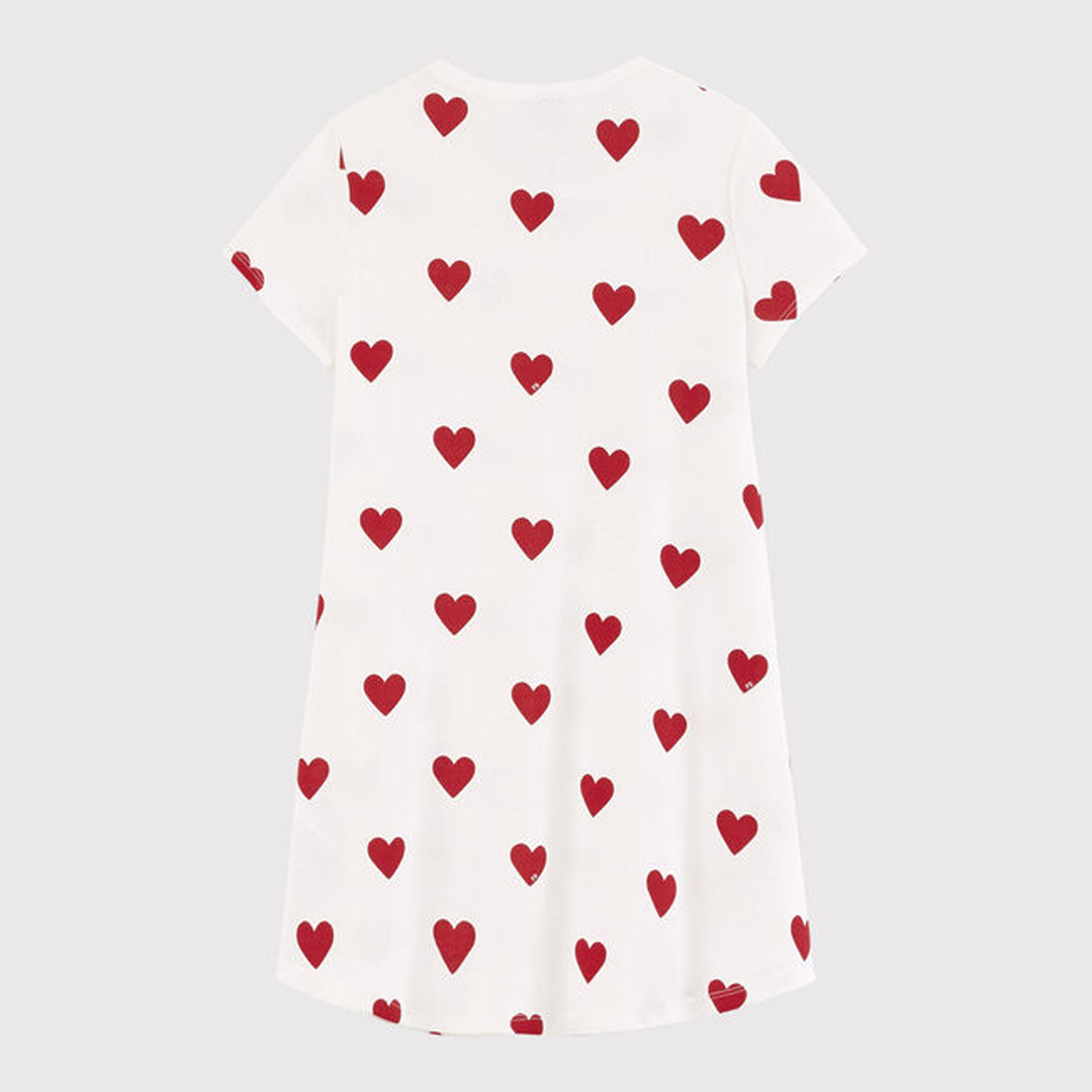 Camicia Da Notte Bambina In Cotone Motivo Cuore 59396 01 PETIT BATEAU 