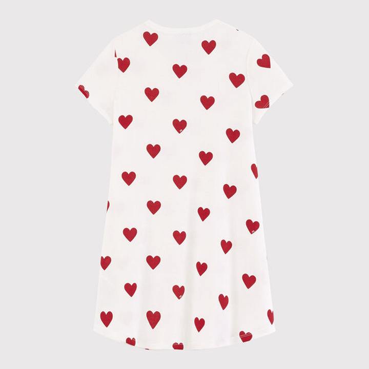Camicia Da Notte Bambina In Cotone Motivo Cuore 59396 01 PETIT BATEAU 