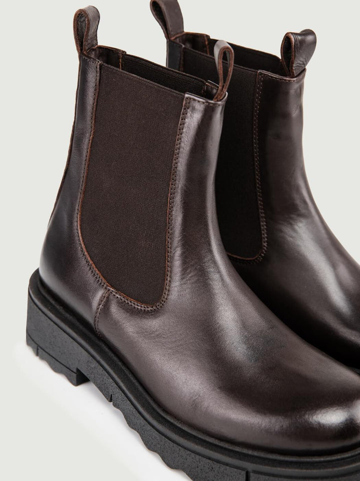 STIVALETTO BEATLES IN PELLE SPAZZOLATA TESTA MORO 5208-13 CRUST ANDREA MORANDO 
