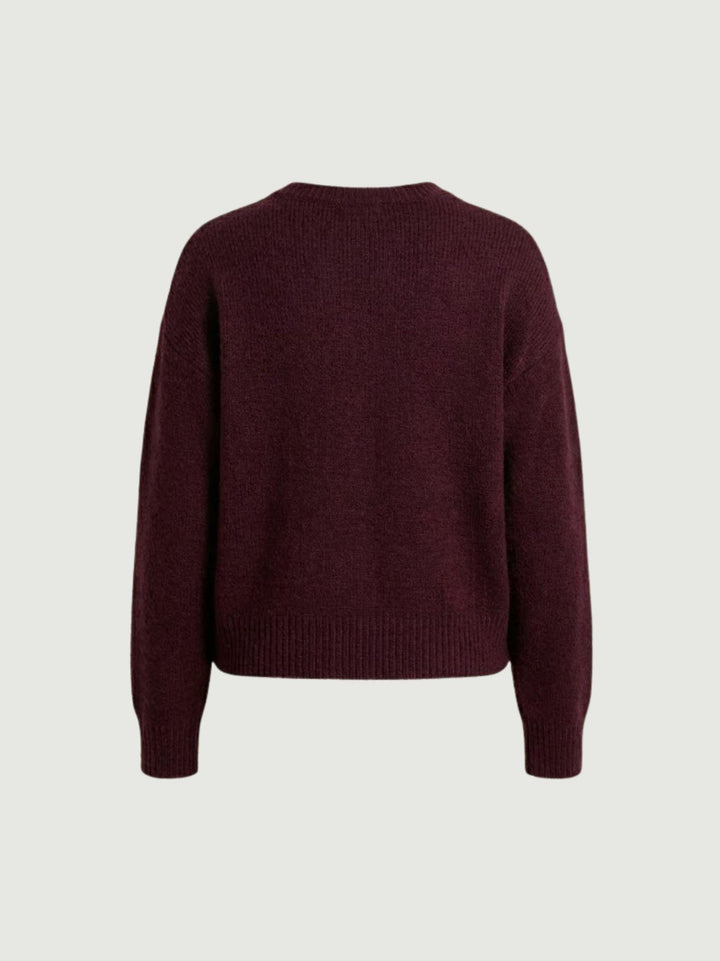 MAGLIA OVER 100% LANA BORDEAUX WL788 VINO ANDREA MORANDO 