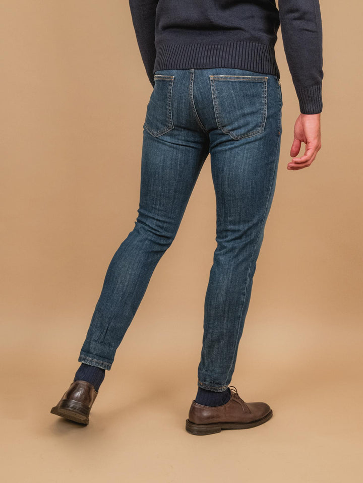 JEANS ANDREA MORANDO SCURO 5 TASCHE 7607CAR SABBIATURA ANDREA MORANDO 