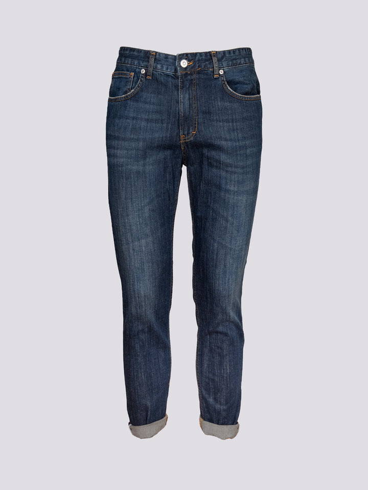 Jeans cinque tasche effetto sabbiato - Pantalone - Andrea Morando Boutique - 