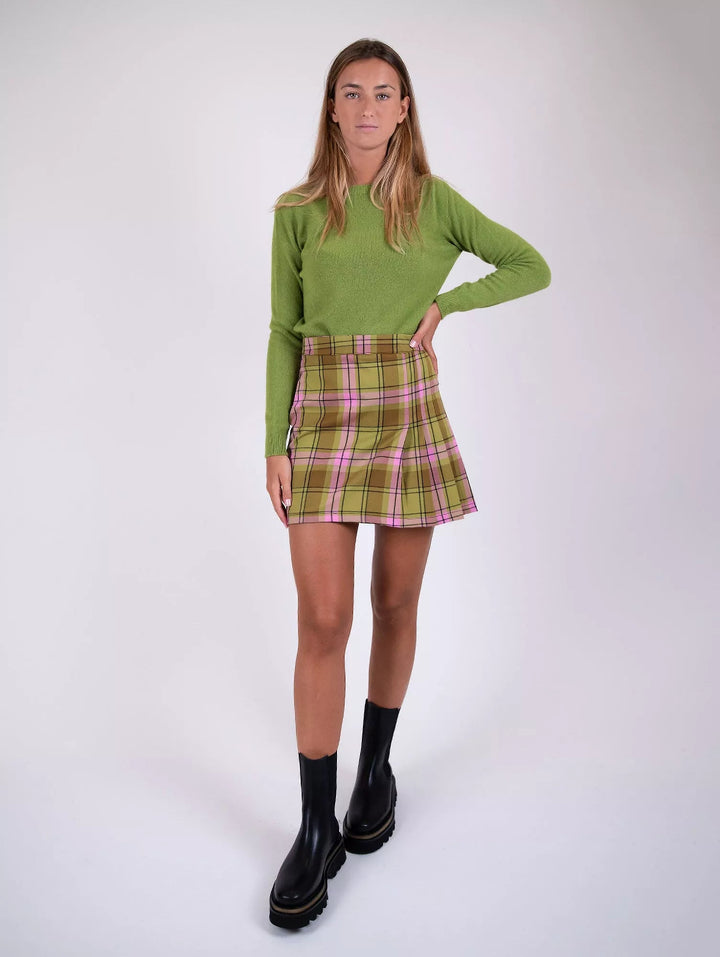 Minigonna mutlicolor in fantasia check - Gonna - Andrea Morando Boutique - 2101223190290