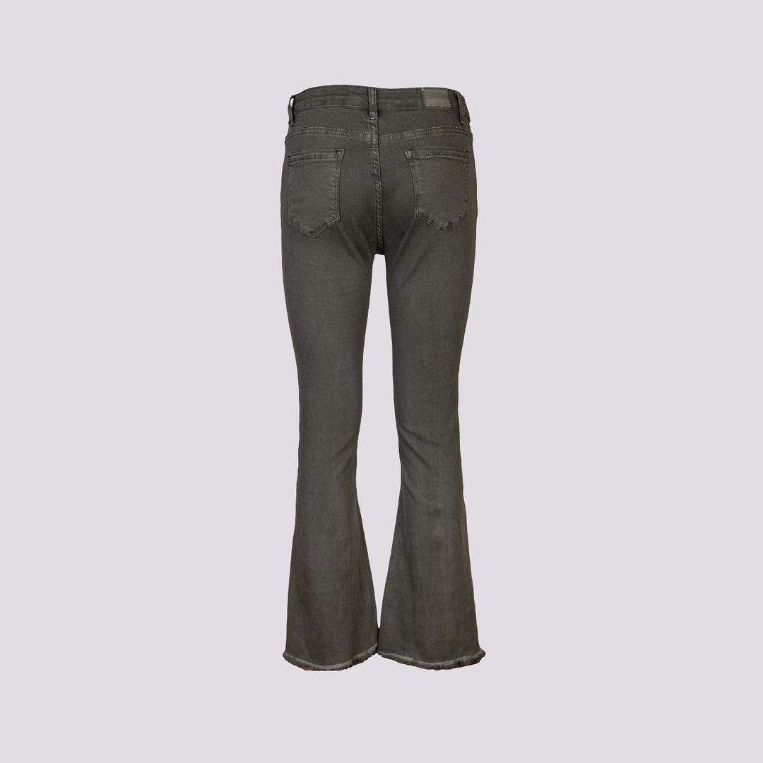 Pantalone cinque tasche sfrangiato verde - Pantalone - Andrea Morando Boutique - 