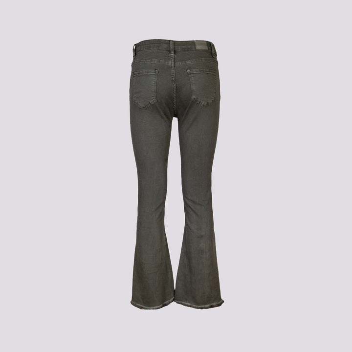 Pantalone cinque tasche sfrangiato verde - Pantalone - Andrea Morando Boutique - 