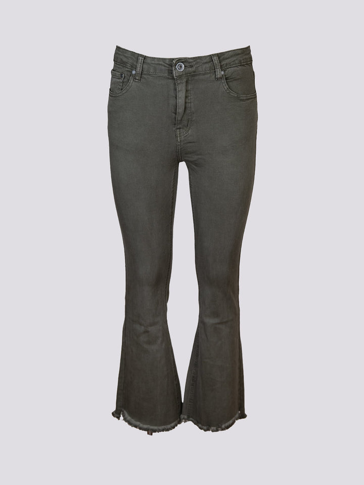Pantalone cinque tasche sfrangiato verde - Pantalone - Andrea Morando Boutique - 