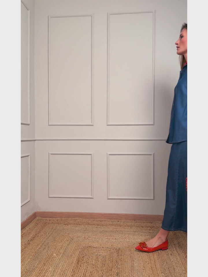 PANTALONE A PALAZZO IN COTONE DENIM