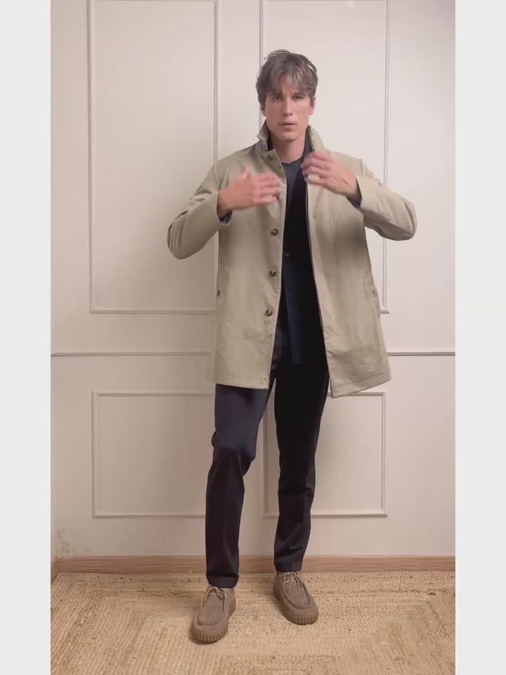 CAR COAT IMPERMEABILE BRANDO COLOR FANGO