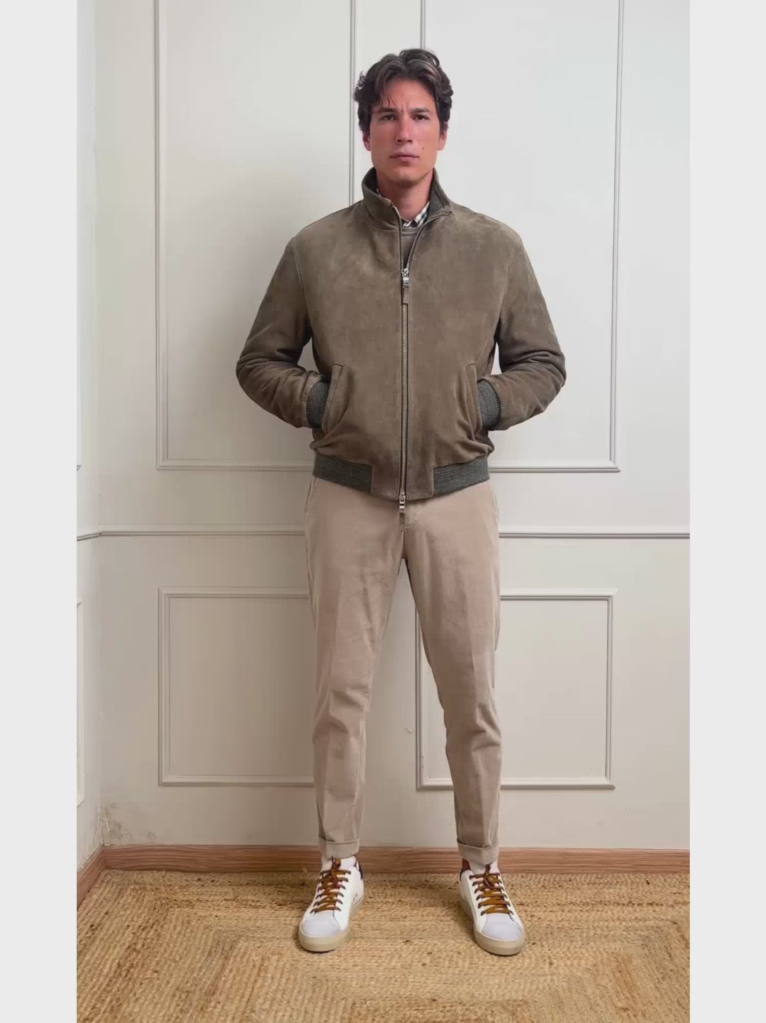 GIUBBOTTO TOBIA IN PELLE SCAMOSCIATA TAUPE