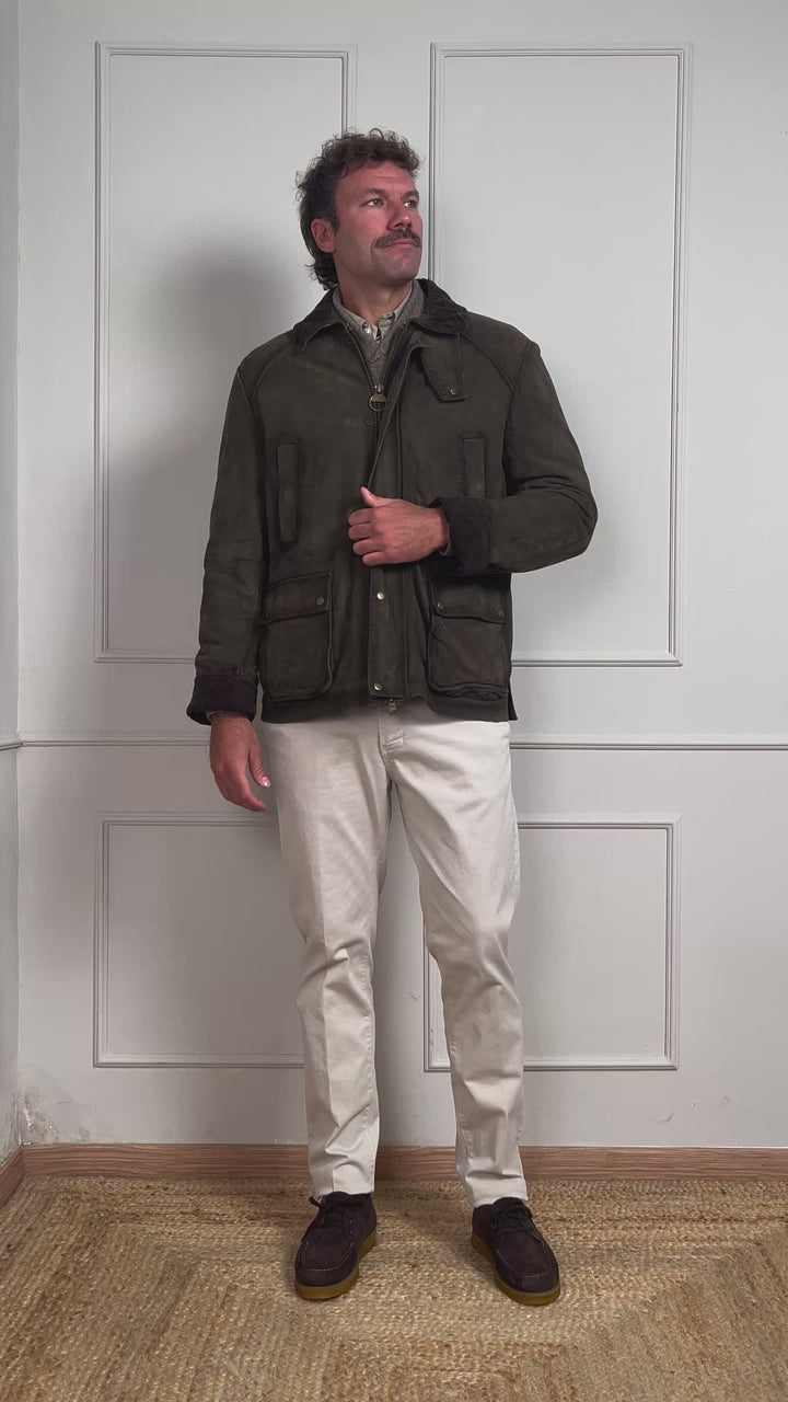 GIACCA PELLE BALMORAL COLOR ALGA