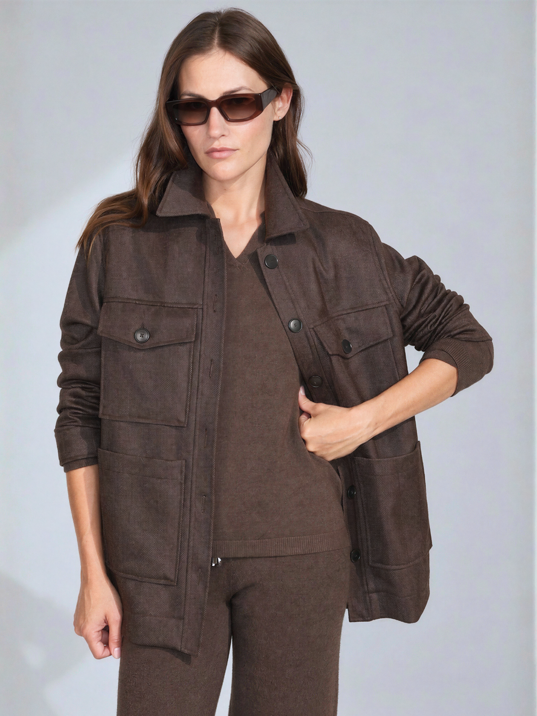 Giacca camicia spigata testa di moro