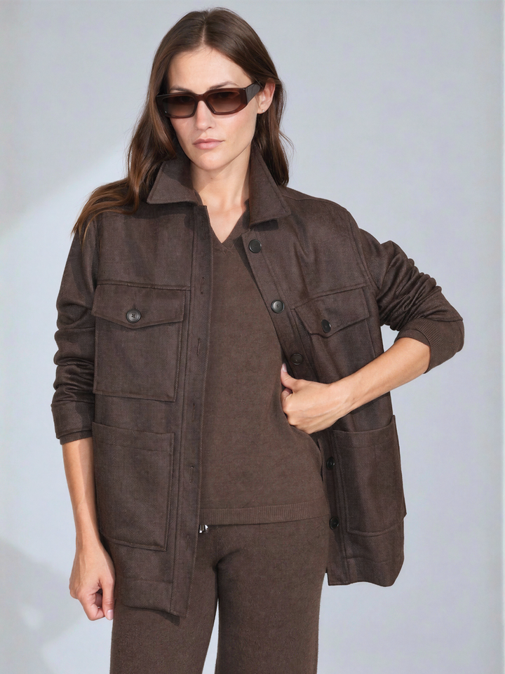 Giacca camicia spigata testa di moro