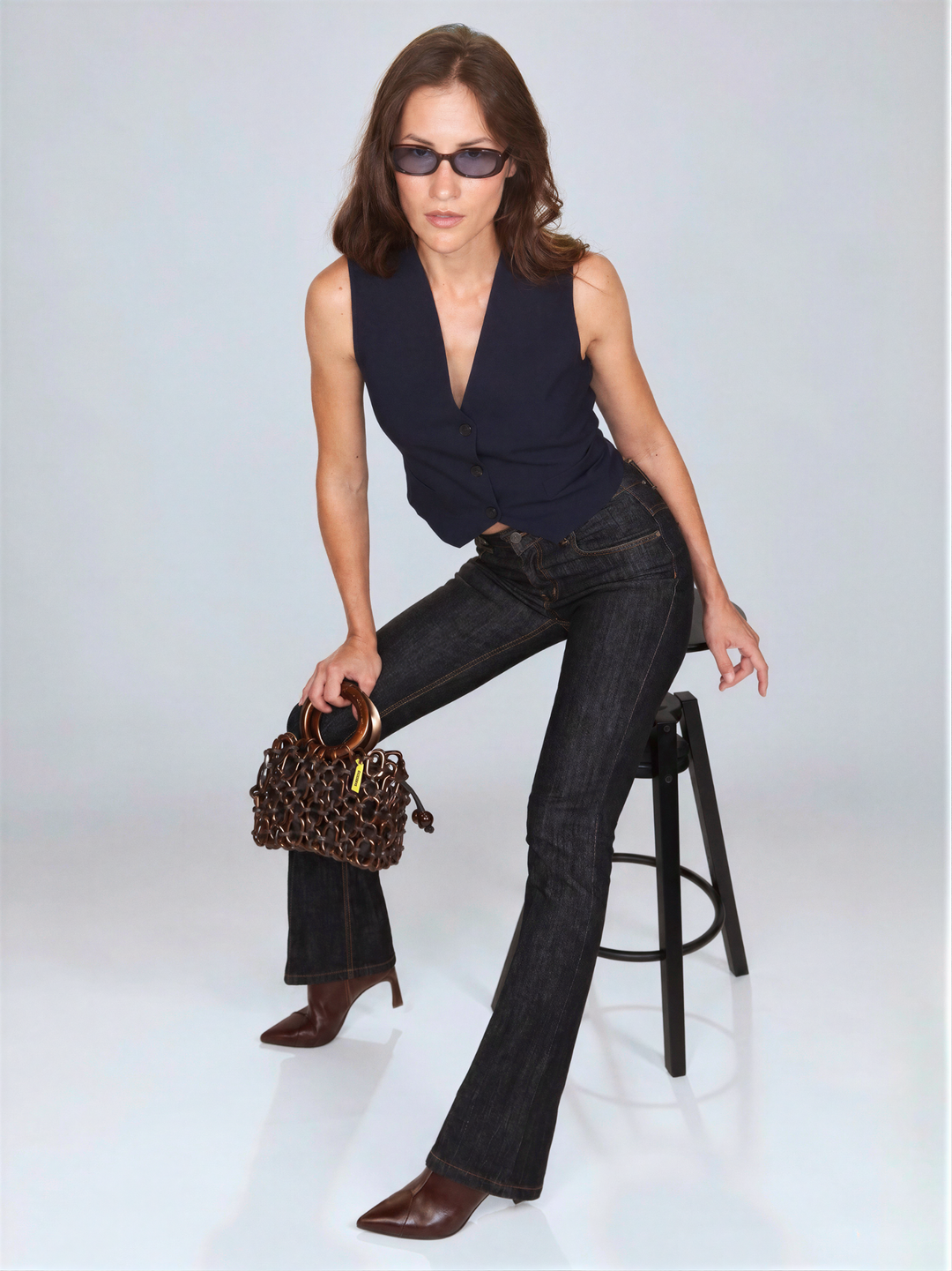 Gilet taglio sartoriale blu