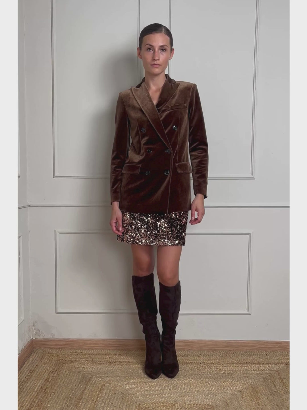 BLAZER DOPPIOPETTO IN VELLUTO VINACCIA