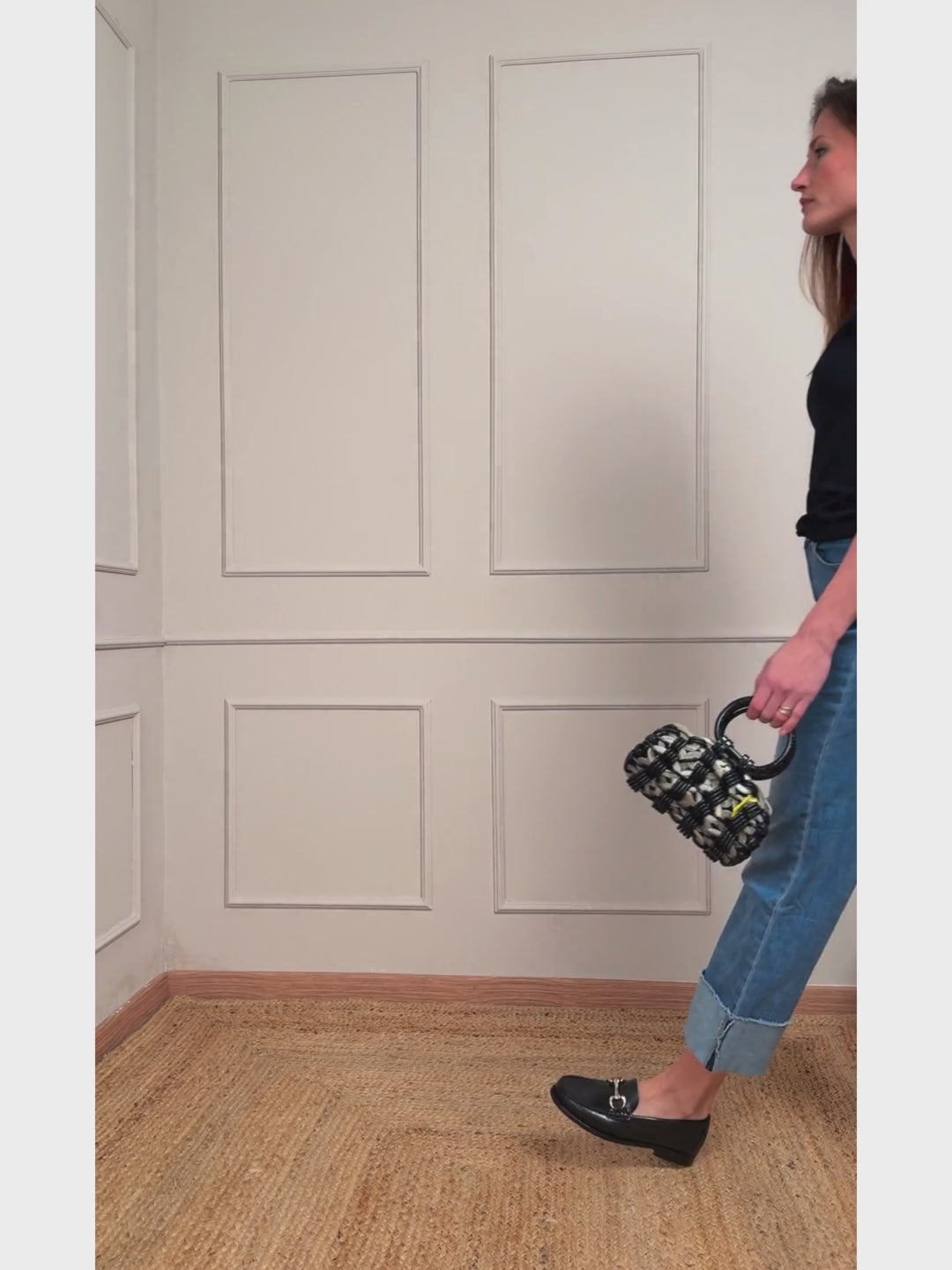 JEANS A PALAZZO CON RISVOLTO