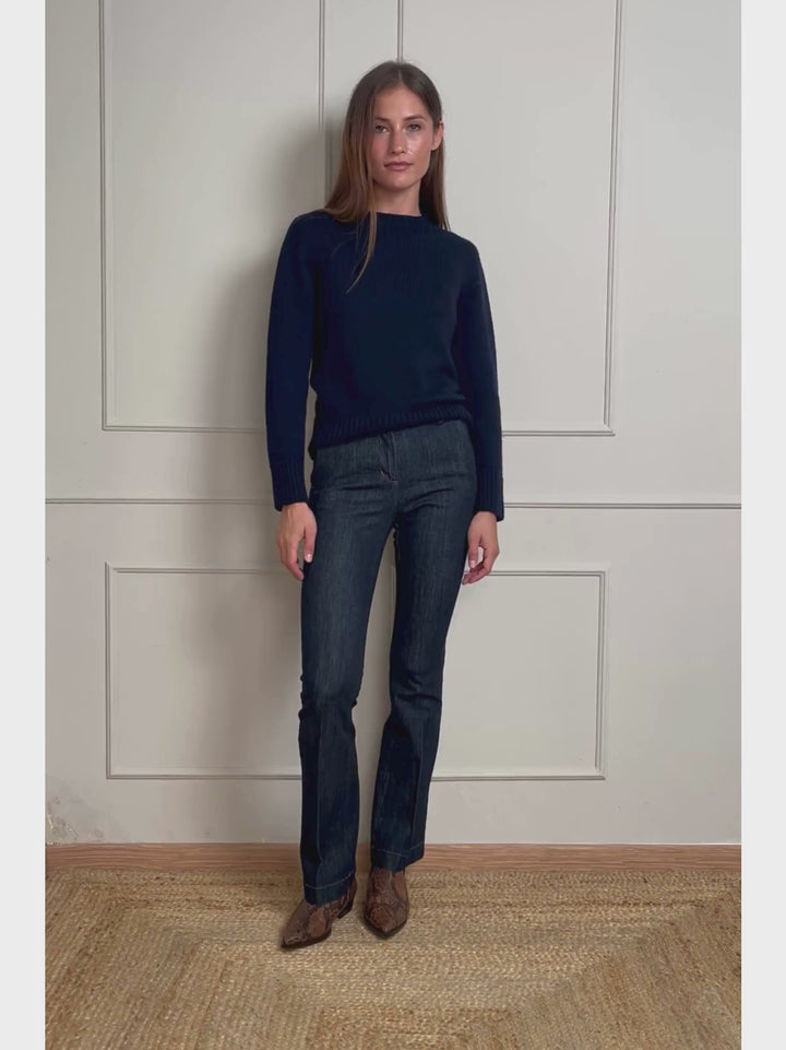 JEANS A ZAMPA LAVAGGIO SCURO