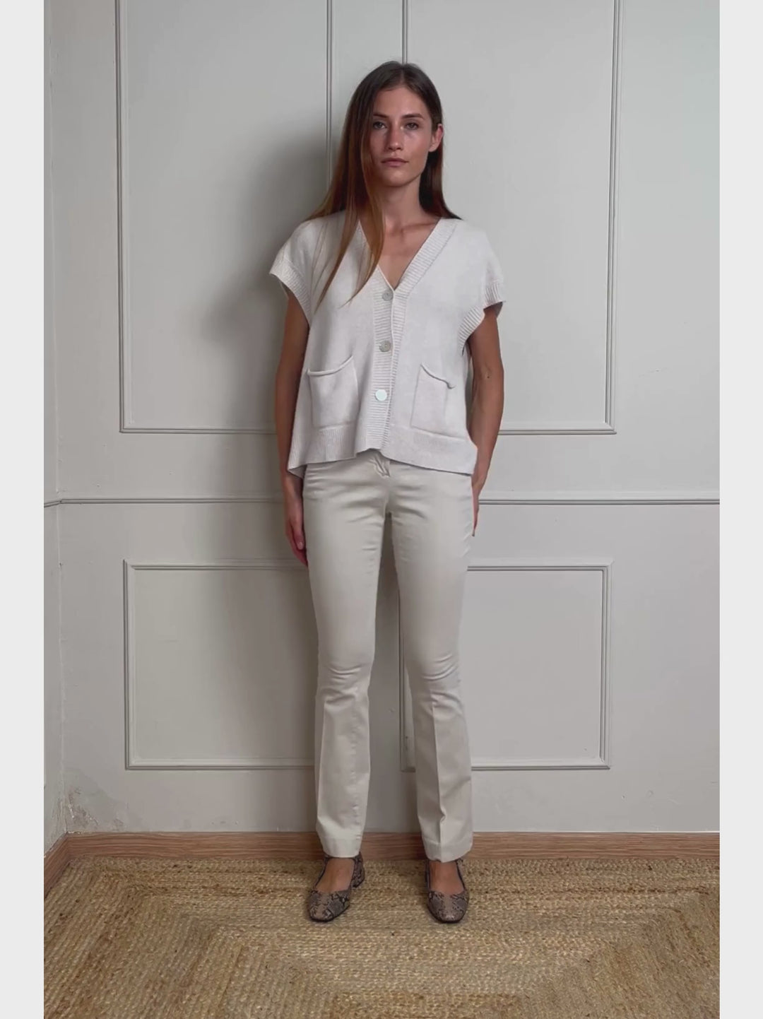 GILET CON BOTTONI PANNA