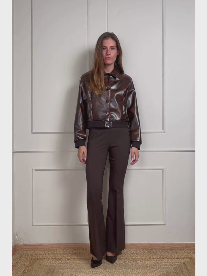 BOMBER IN ECOPELLE MARRONE