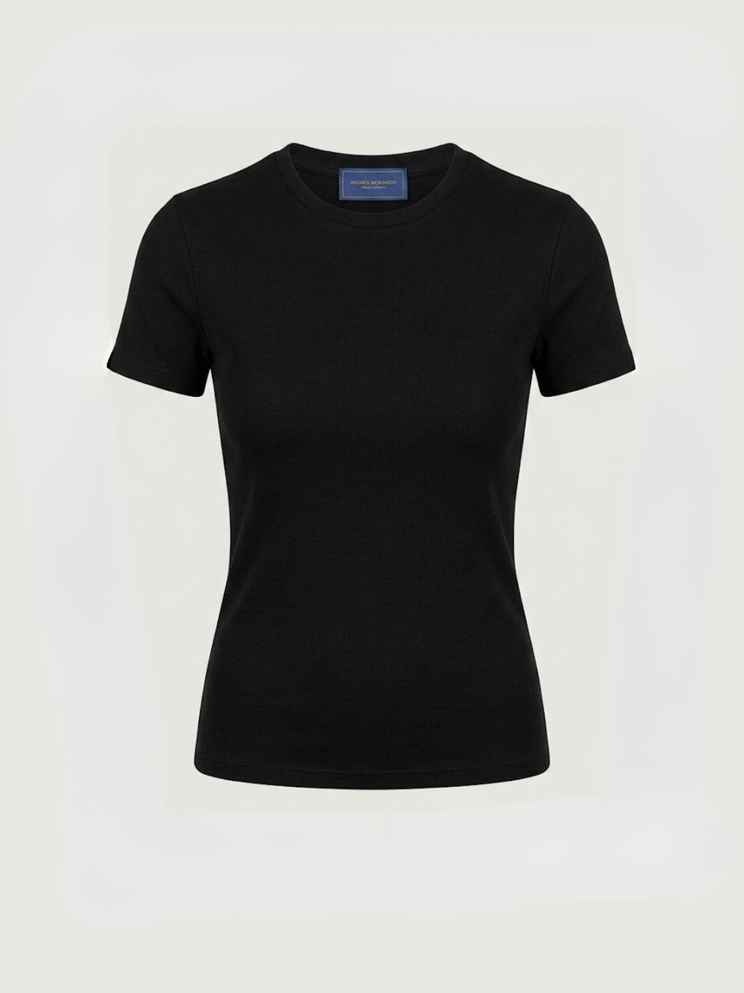 T-shirt girocollo in cotone nero