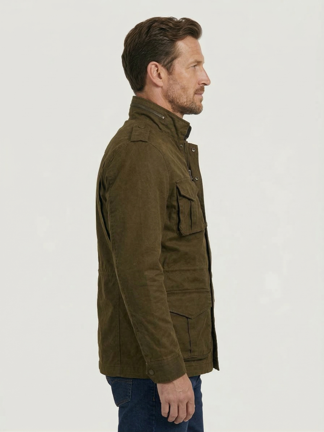 Field Jacket in cotone army green